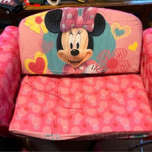 Disney Other - Disney Junior Minnie Mouse Flip Open Sofa 2-in-1 Kids Foam Chair